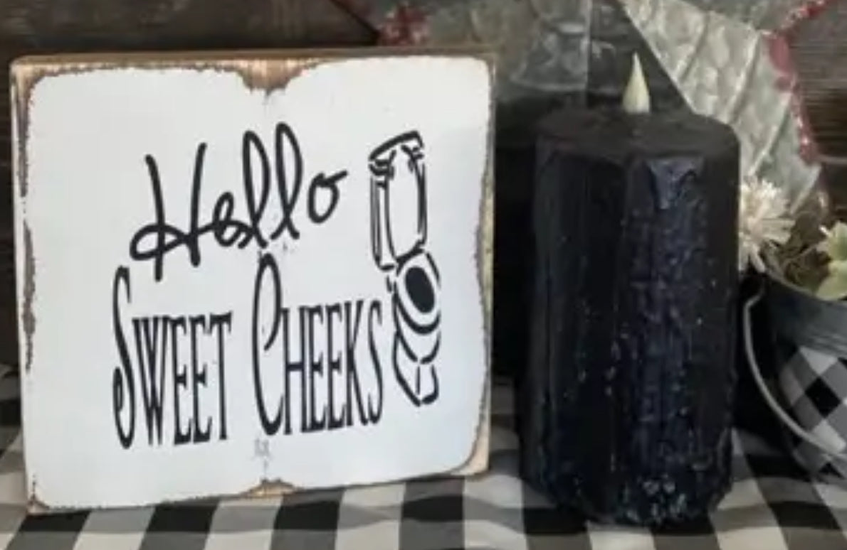 Hello sweet cheeks 7X7X1 Tote 11