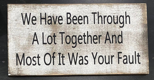 WE HAVE BEEN THOUGH A LOT TOGETHER AND MOST OF IT WAS YOUR FAULT