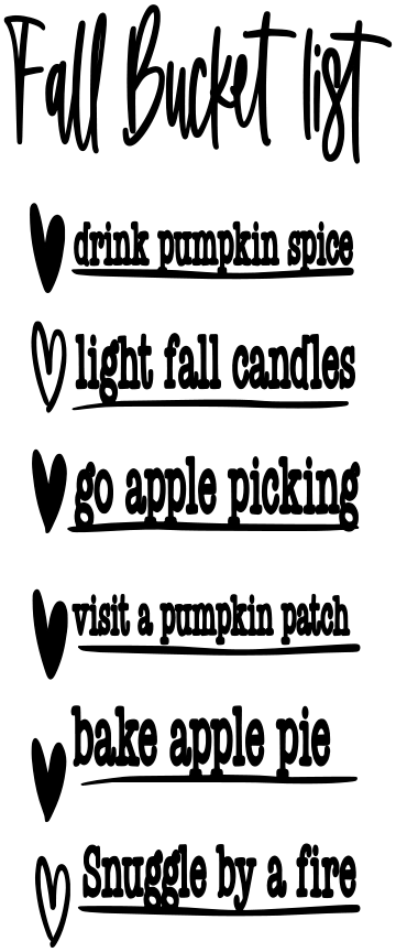 FALL BUCKET LIST