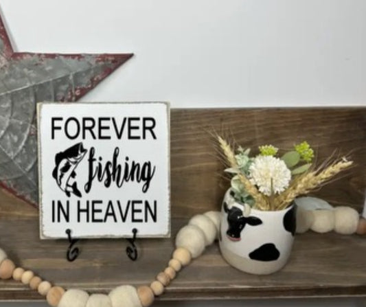 Forever fishing in heaven  7X7X1  Tote 10