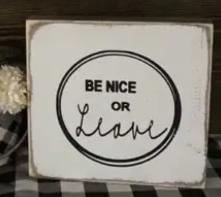 Be nice or leave   7X7X1 Tote 11