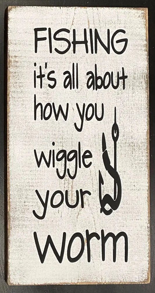 FISHING IT'S ALL ABOUT HOW YOU WIGGLE YOUR WORM tote 2