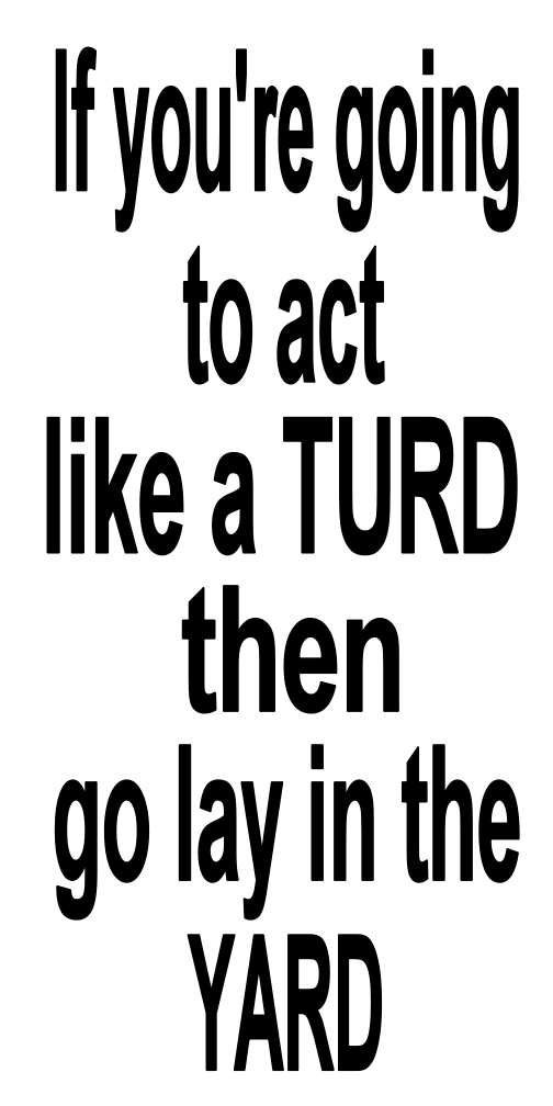 IF YOU'RE GOING TO ACT LIKE A TURD