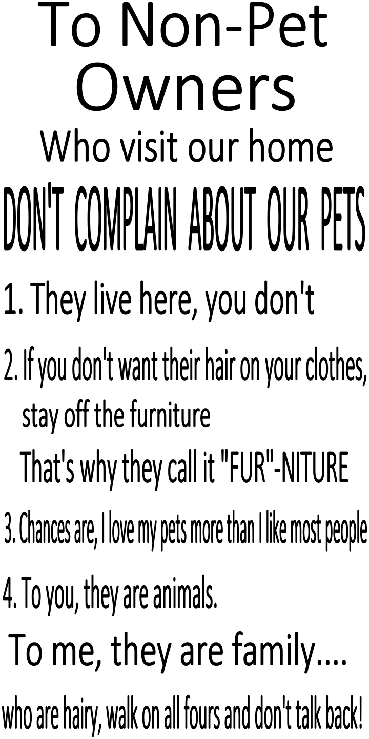 TO NON-PET OWNERS