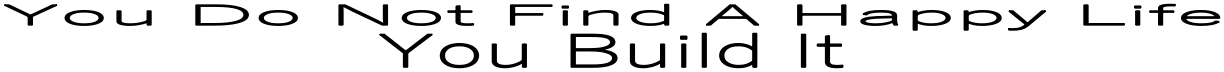 YOU DO NOT FIND A HAPPY LIFE YOU BUILD IT
