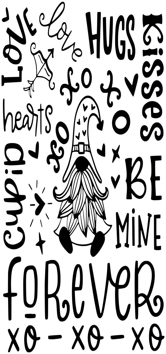 GNOME WORD ART NEW VALENTINE HOME SIGN BOHO