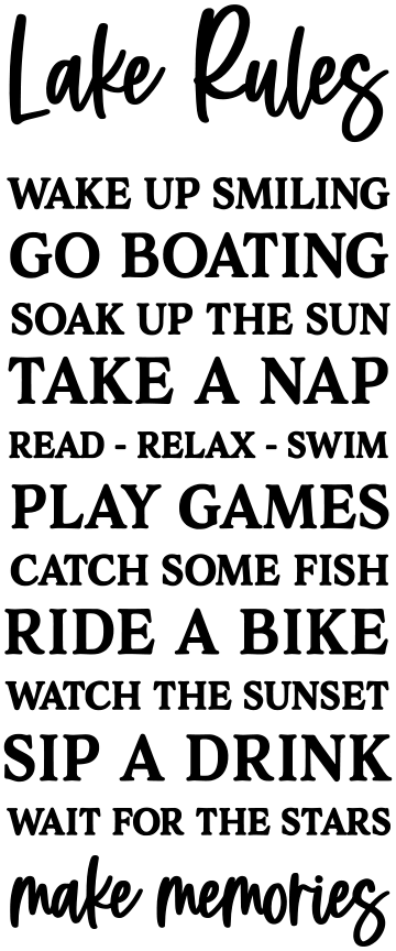 LAKE RULES WORD ART-BOHO