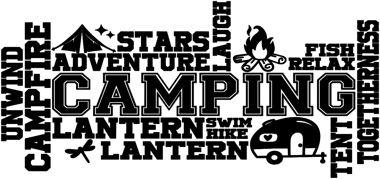 CAMPING WORD ART