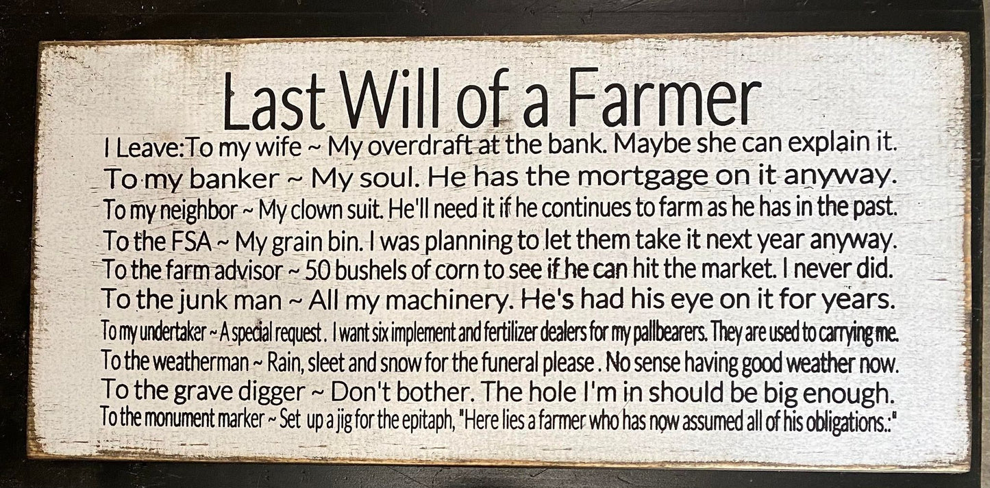 LAST WILL OF A FARMER